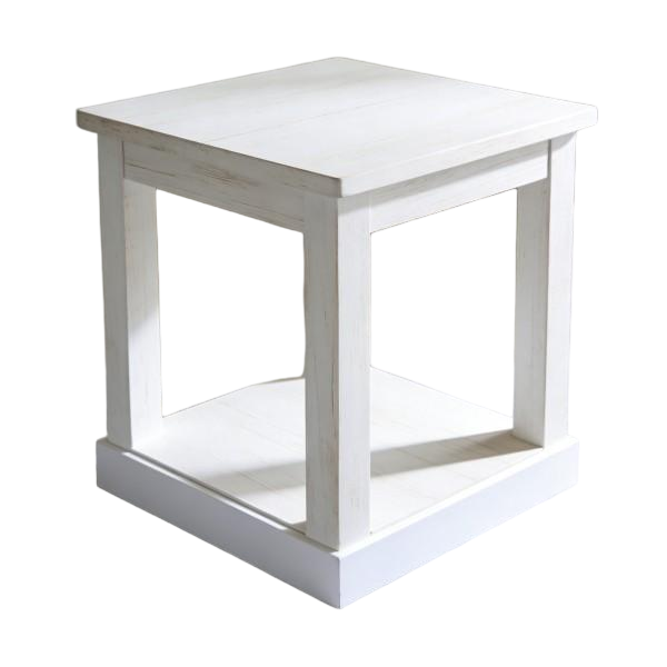 White Open Frame Side Table