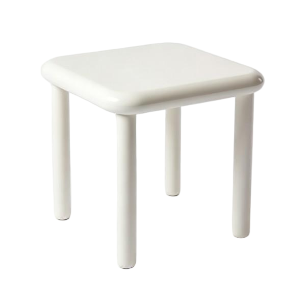 Minimalist White Rounded Side Table