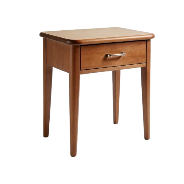 Warm Walnut 1-Drawer Slim Nightstand