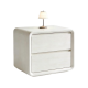Soft White 2-Drawer Rounded Nightstand