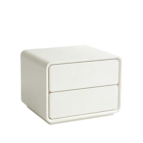 Modern Minimalist White 2-Drawer Nightstand