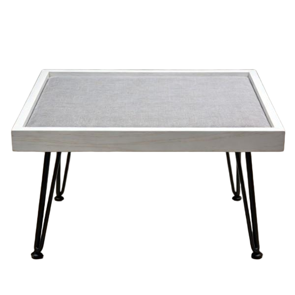 Fabric Top Hairpin Leg Coffee Table