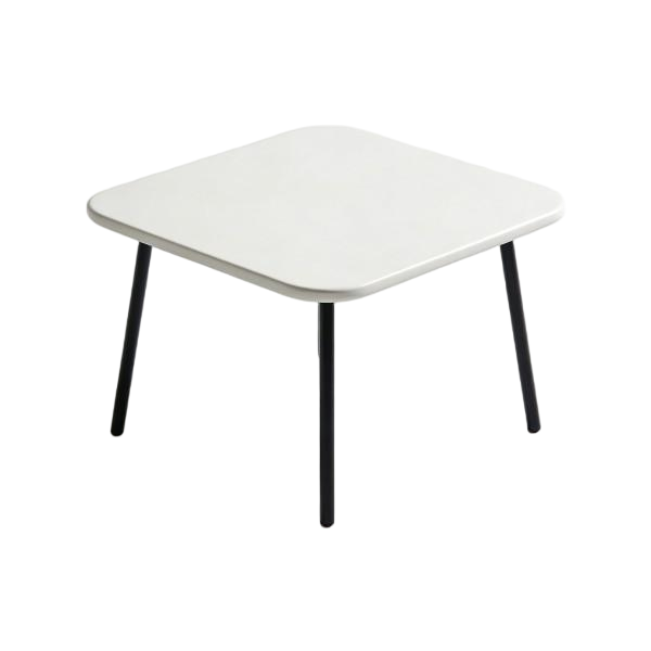 Minimalist White Side Table with Black Legs