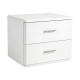 High-Gloss White 2-Drawer Nightstand